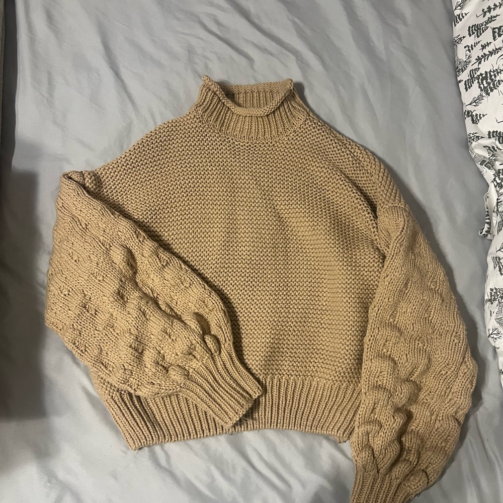 Bundle of Forever21 knit cozy sweaters lilac and tan